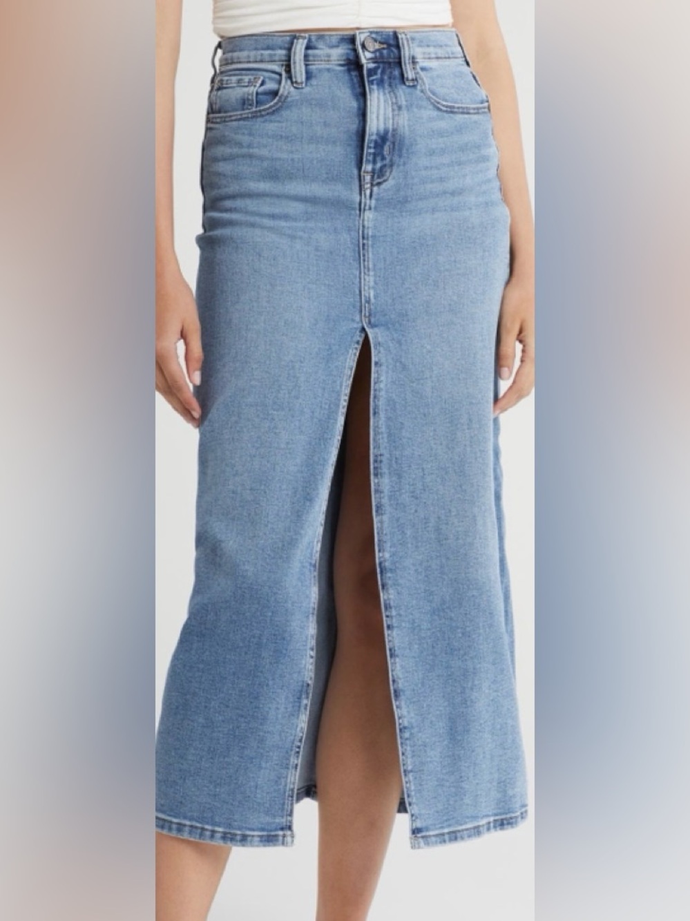 DKNY Jeans Midi Denim Skirt